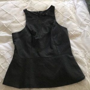 Black leather peplum top!